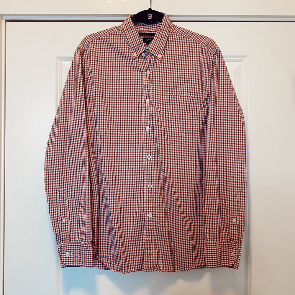 J. Crew Men’s Red Button Down - Medium